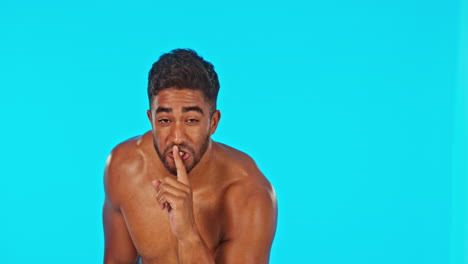 bodybuilder, secret and face of a man with power