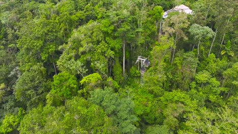 A-cable-car-surrounded-by-lush-vegetation-in-Costa-Rica,-Central-America