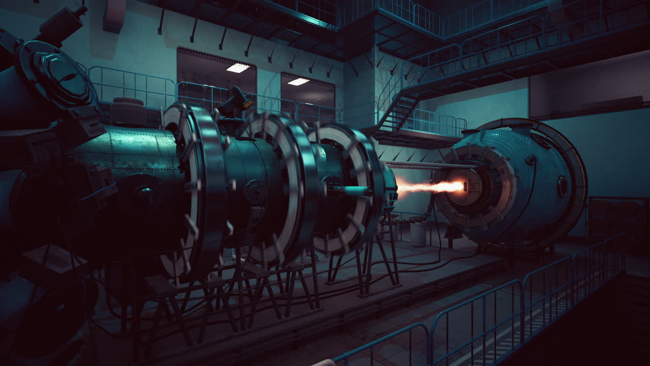 máquina futurista en un laboratorio