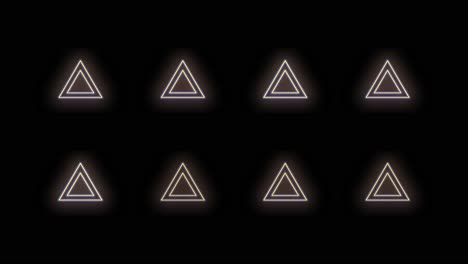 Pulsing neon triangles pattern with led light in casino style