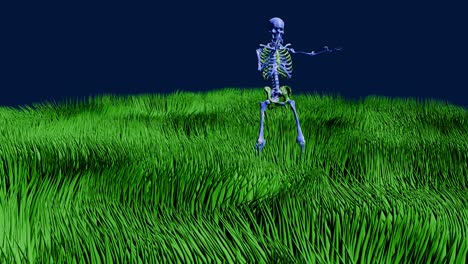 Singing skeleton - green grass 