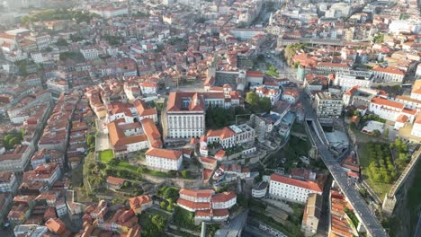 Drone-flying-over-city-of-Porto-Portugal