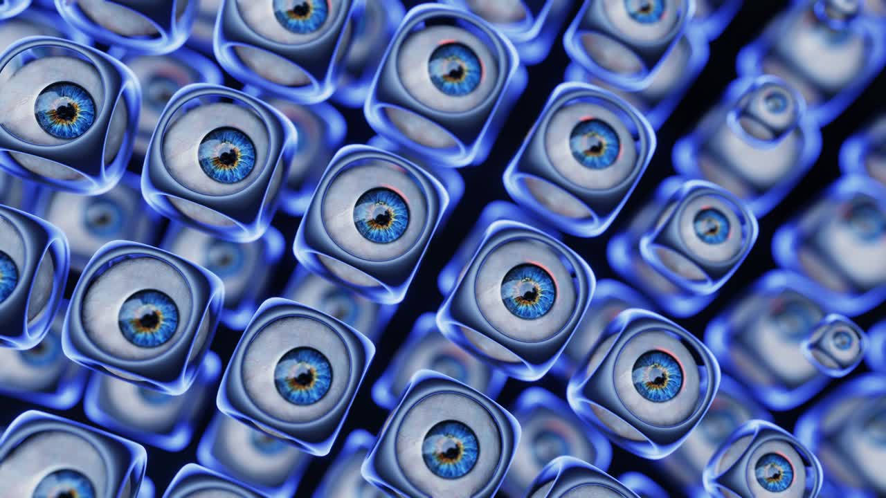 el fondo del bucle de vj para halloween. las pupilas de los ojos que saltan. brillo.