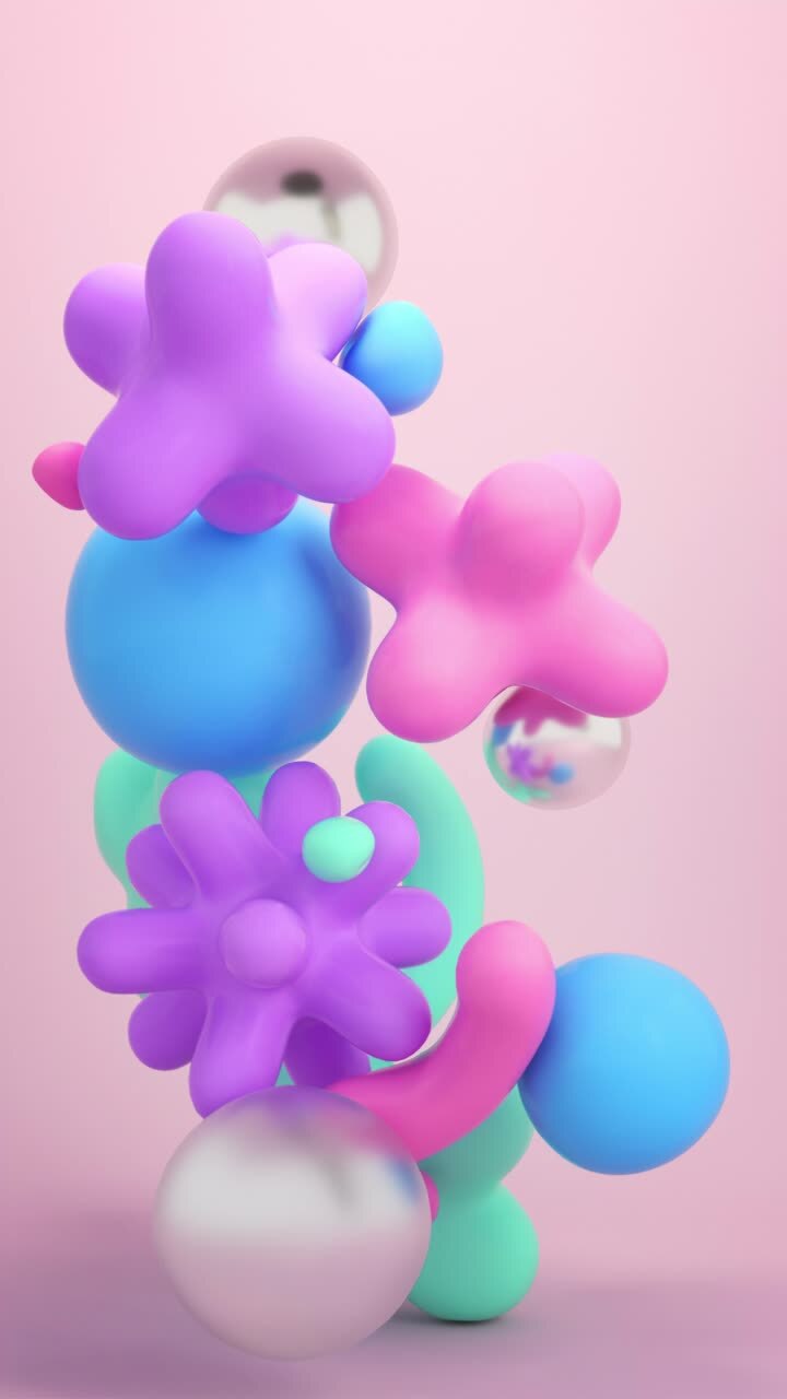 Abstract Colorful 3D Shapes