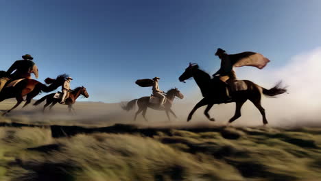 cowboys riding horses in the andes mountains