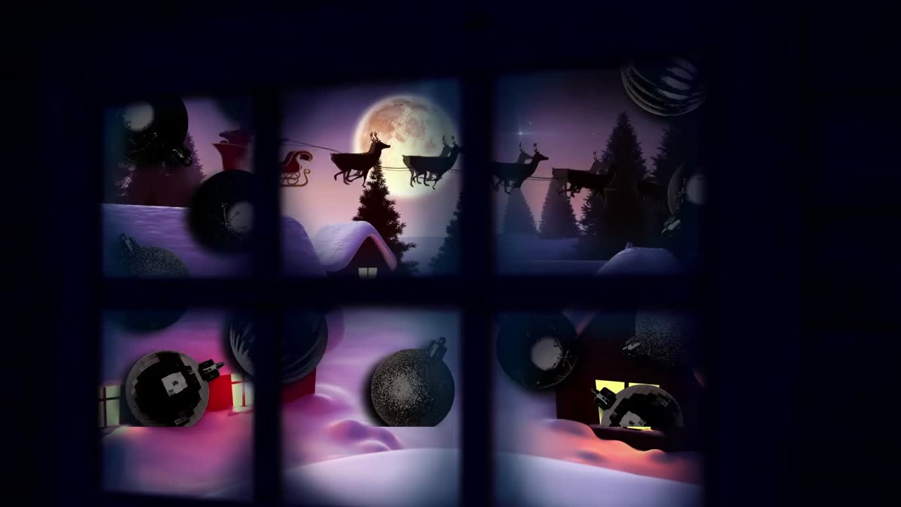 크리스마스 겨울 풍경 을 통해 볼 수 있는 산타클로스 의 애니메이션