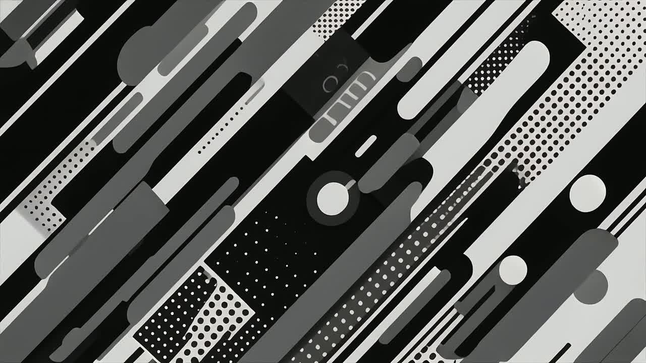 Dynamic Black and White Abstract Geometric Motion Graphics Background