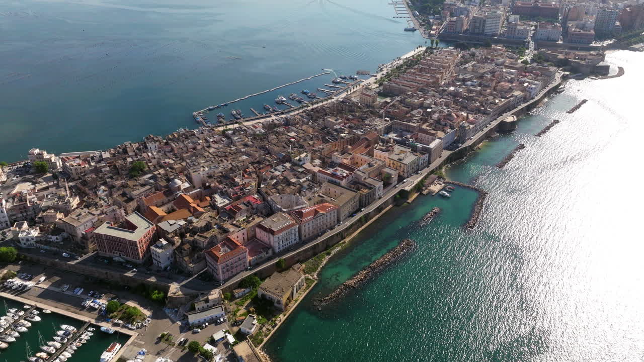 Aerial View of a Coastal Town in Italy