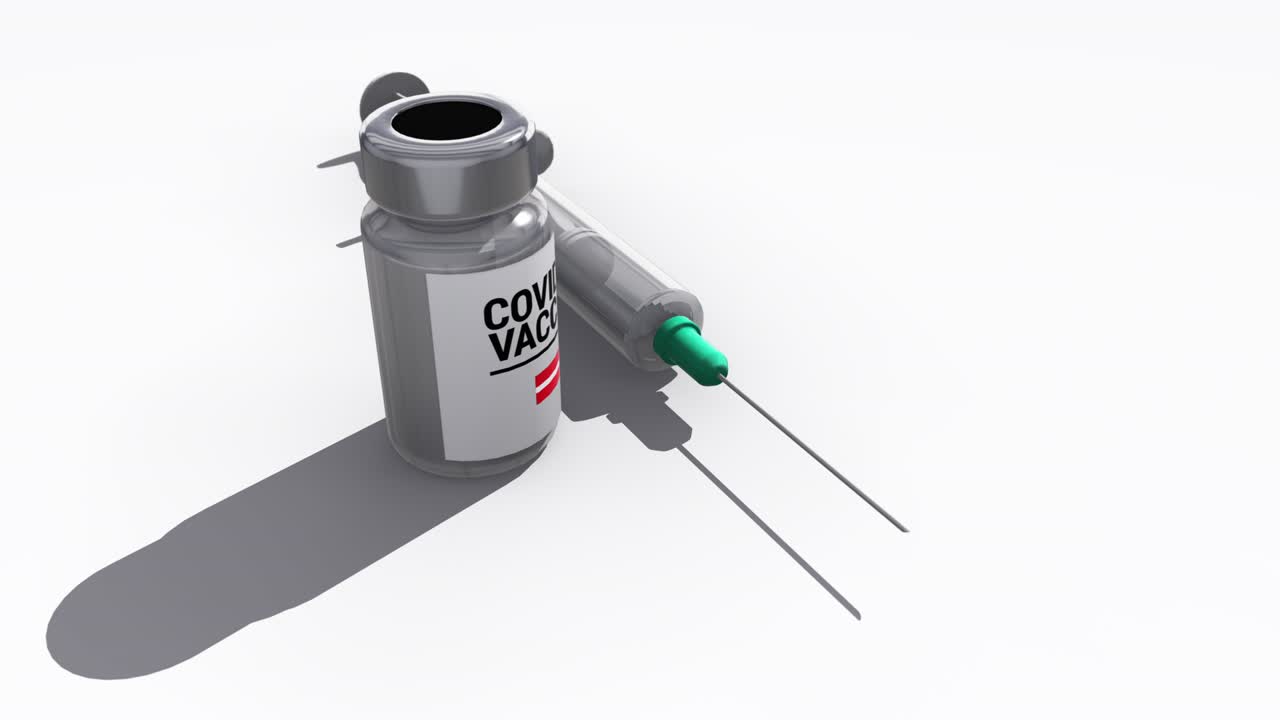 Syringe and Covid-19 Vaccine Bottle Latvia