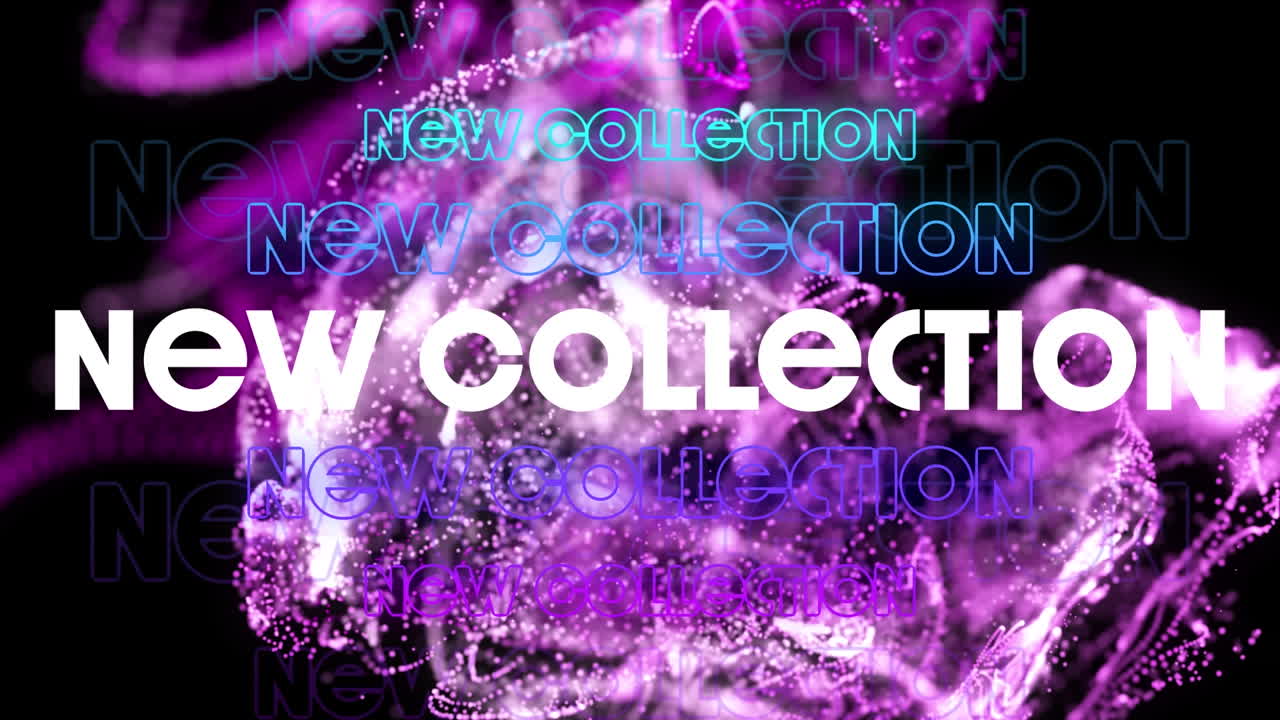 animación de la nueva colección sobre una onda brillante sobre un fondo negro