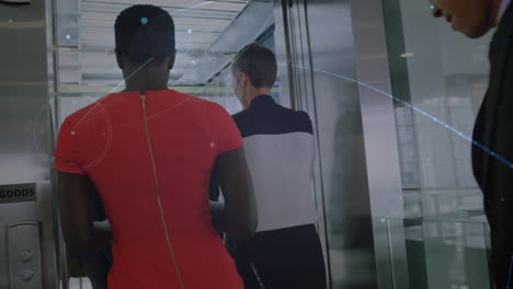 animación de redes de conexiones entre diversas personas de negocios en la oficina
