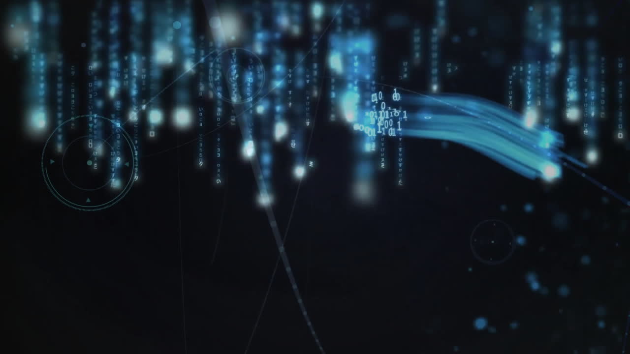 Animation of binary codinag and digital data processing