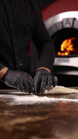chef preparing dough for baking