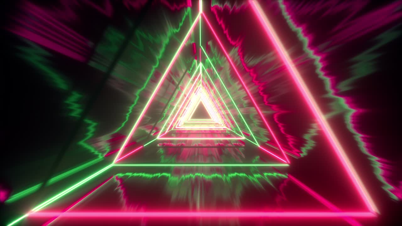 tunnel triangolare al neon