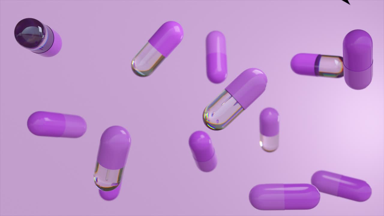 cápsulas de color púrpura