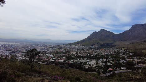 panorama of cape town cbd and table mountain from signal hill road in cape town, south africa