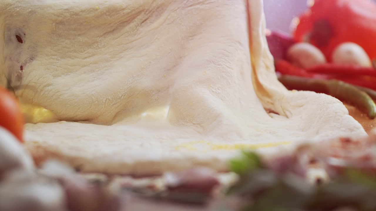 Preparing Pizza Dough with Fresh Ingredients