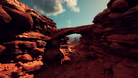 natural arch in a red rock canyon