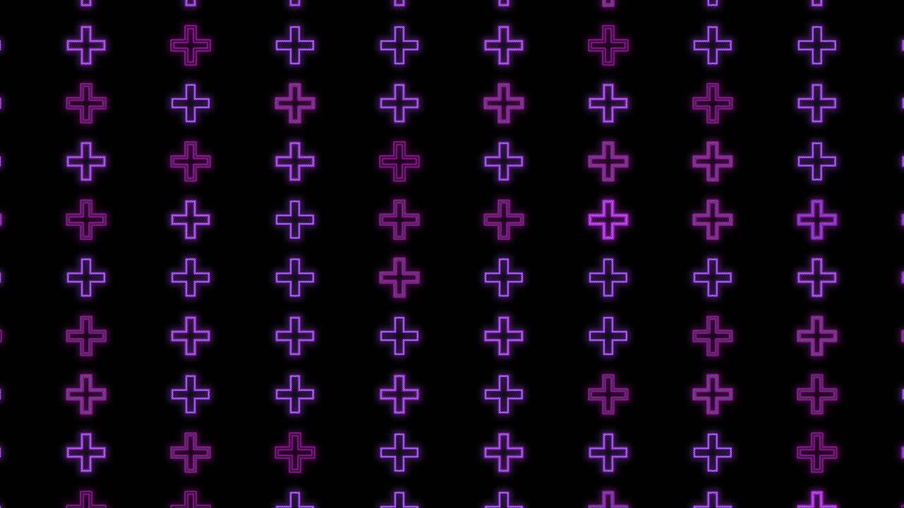 patrón de cruces de neón púrpura