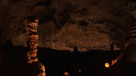 medium shot of limestone formations in a cave at carlsbad caverns national park in new mexico