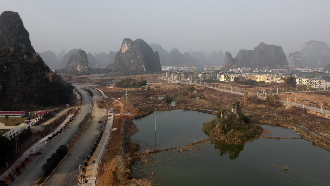 антенна: строительство города яншуо, дорожная инфраструктура и городское развитие