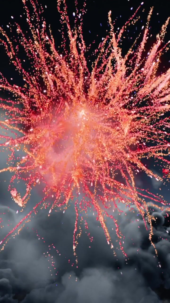 Vuurwerk in de wolken