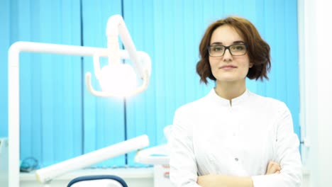 female dentist in a dental office