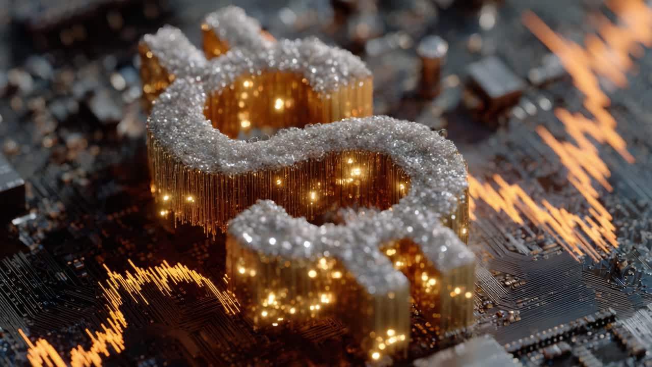 The Fusion of Finance and Technology: A Glimpse into Digital Currency Represented by a Dazzling, Light-Infused Dollar Sign on a Circuit Board