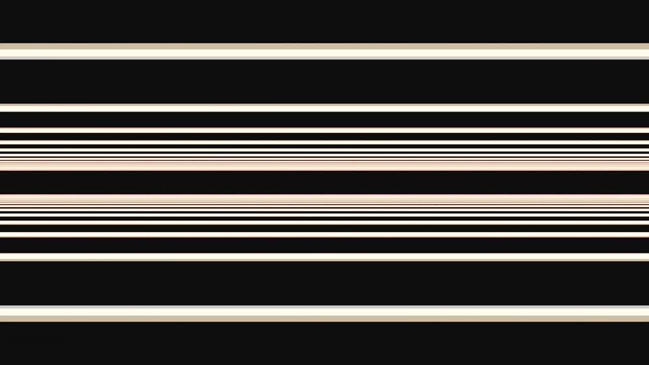 líneas beige horizontales abstractas que se mueven arriba y abajo en un fondo negro, bucle sin costuras. animación. rayas paralelas estrechas y anchas que se mueve sin fin