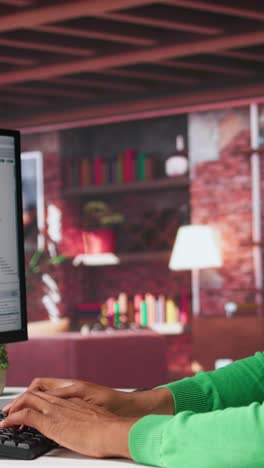 Vertical Video Freelance developer writing code in a modern programming language