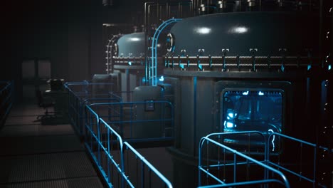 planta de energía ciberpunk futurista termonuclear o reactor nuclear