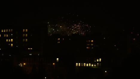 New-Year's-Eve-fireworks-2023-over-city-of-Sofia,-Bulgaria