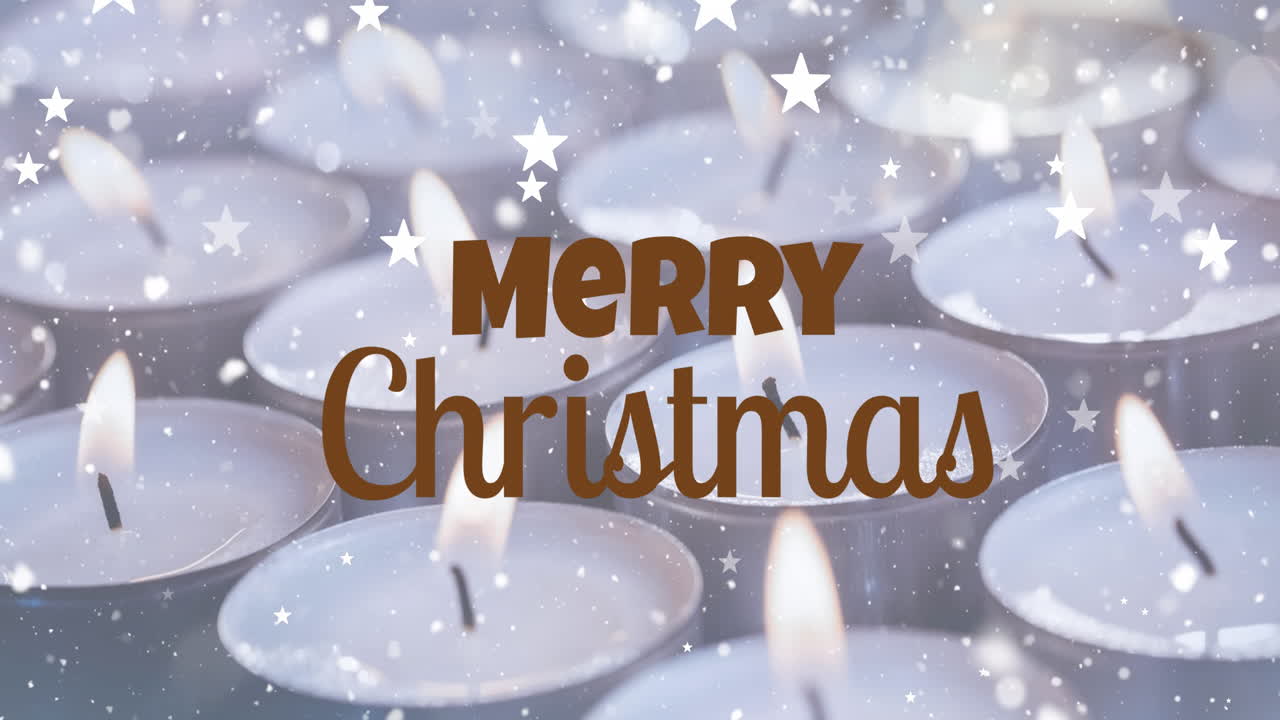 메리 크리스마스 텍스트와 함께 겨울 풍경의 애니메이션