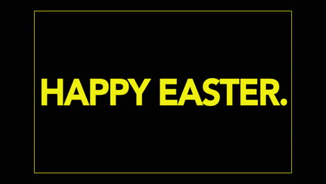 celebrate easter with a vibrant yellow banner on a black background