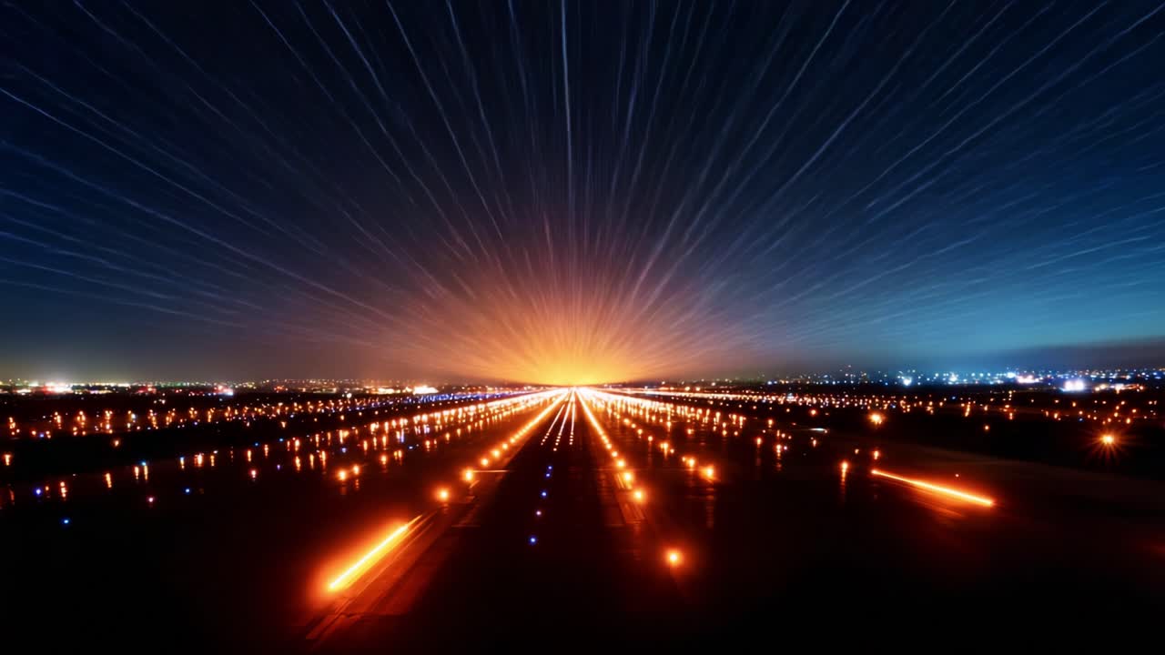 A Stunning Display of Light Trails Captured in an Exhilarating Long Exposure Scene, Showcasing the Energetic Motion and Vibrant Colors of a Nighttime Landscape