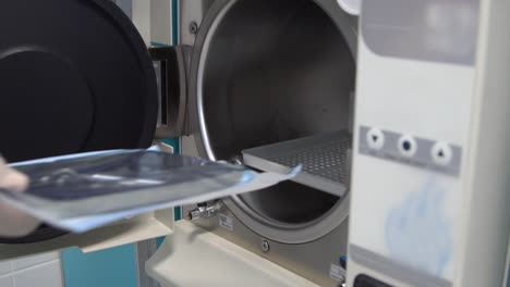 sterilizing medical instruments in an autoclave