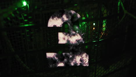 number 2 with smoke effect animation over dark green industrial background