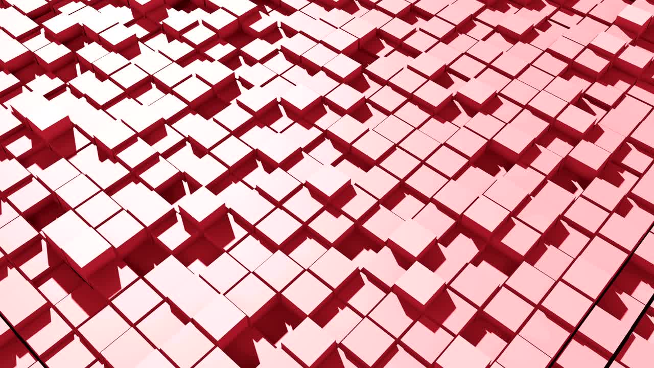 Abstract surface of moving cubes