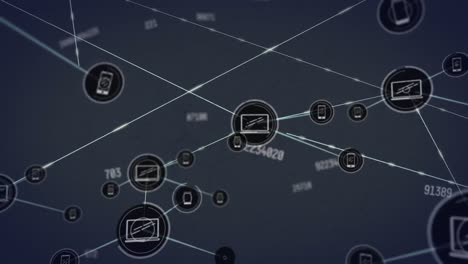 Animation-of-increasing-numbers-and-icons-connected-with-lines-over-connected-dots-forming-shapes