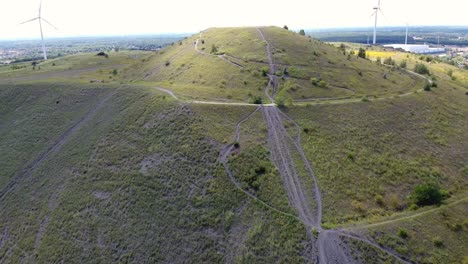 beautiful hiking trail and mountainbike trail to the top of a hill