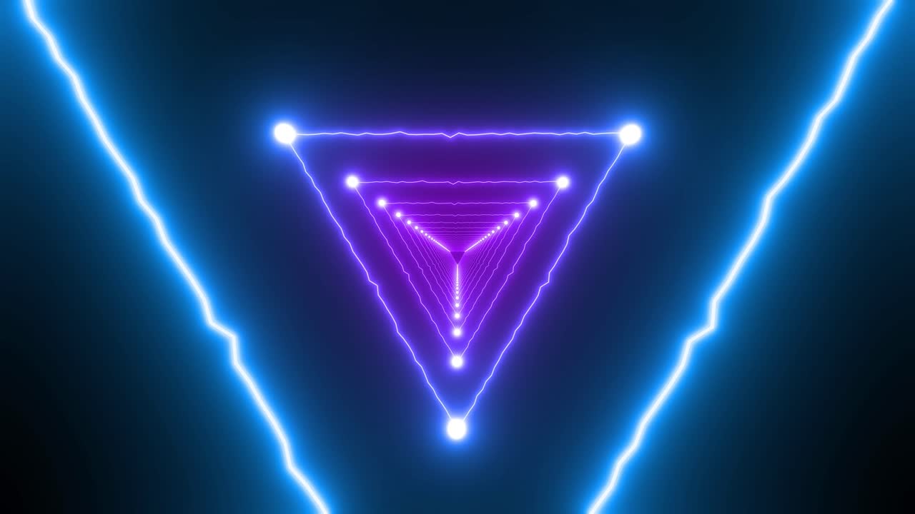 túnel de triángulo de neón