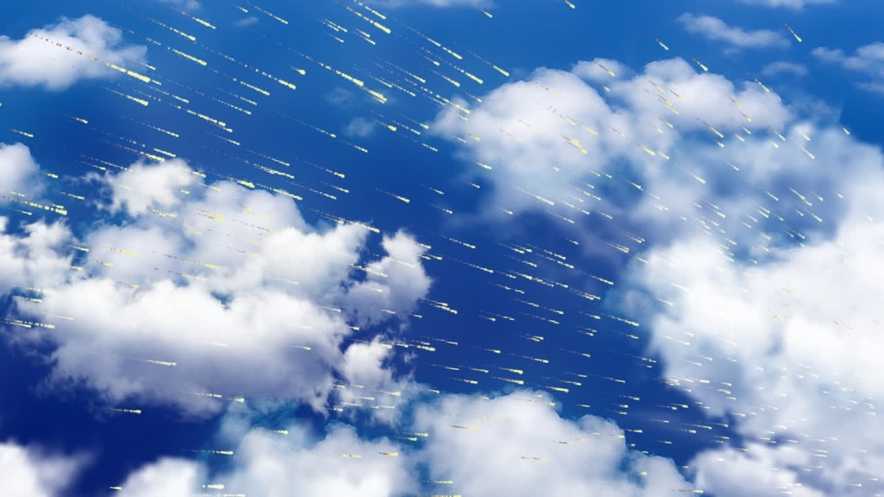 Meteor shower above clouds