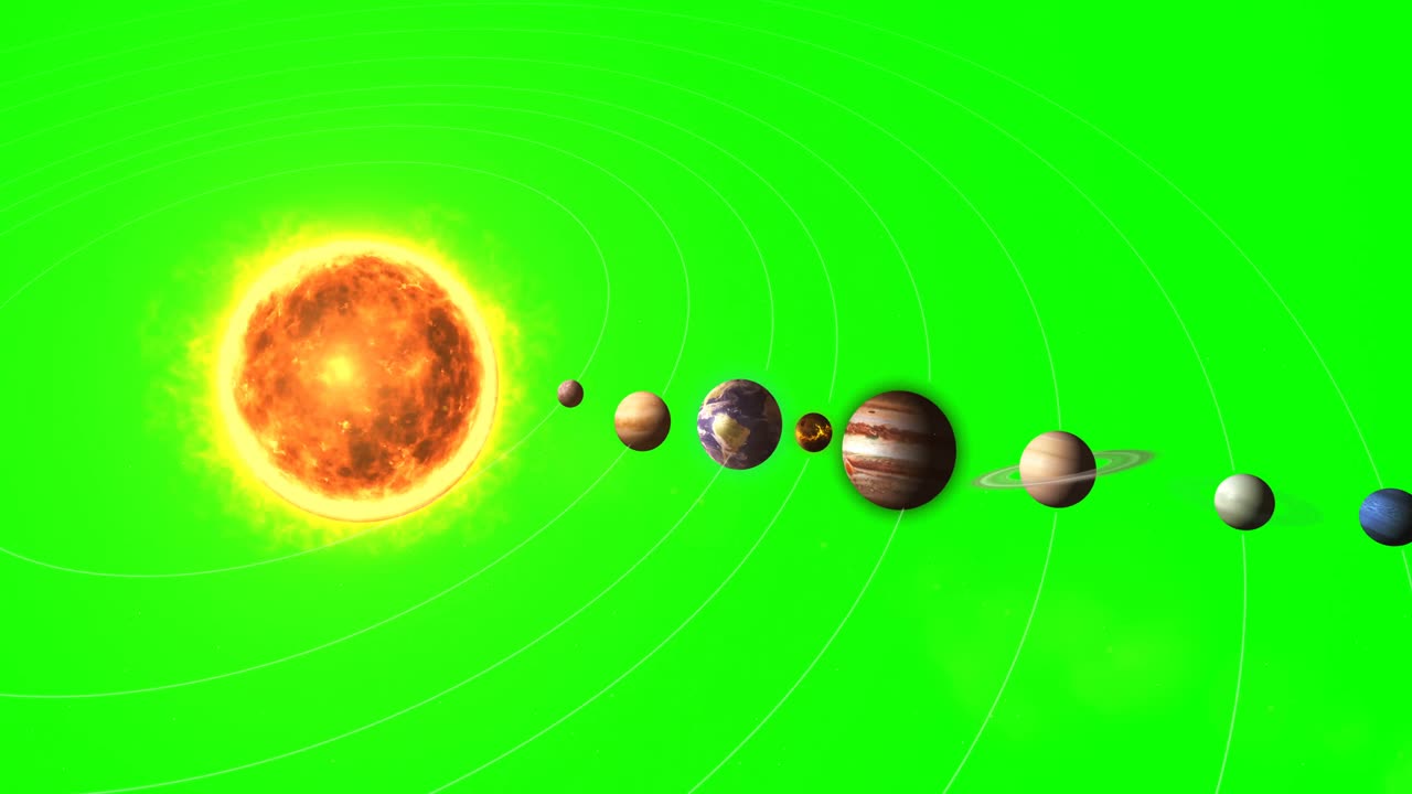 sistema solar con sol y planetas
