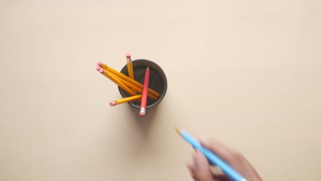 pencils in a pencil cup