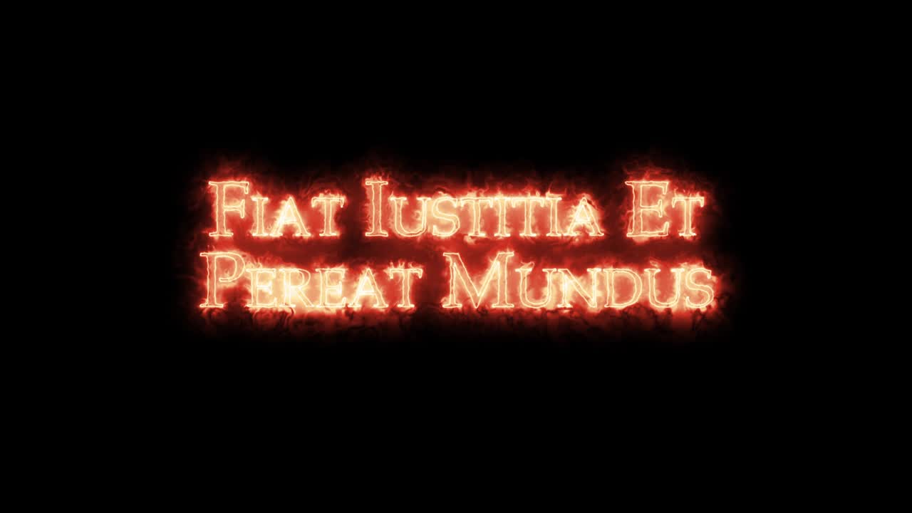 fiat iustitia et pereat mundus escrito con fuego. bucle