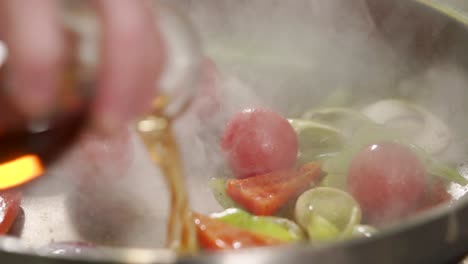 preparing a vegetable stir-fry