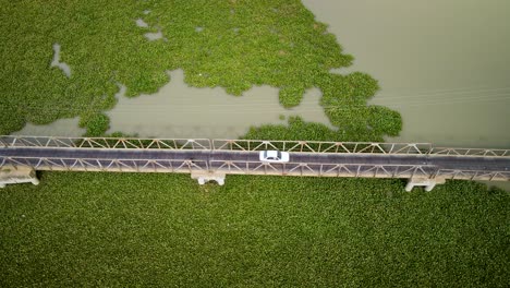 Drone-view-of-a-bridge-vehicles-are-passing