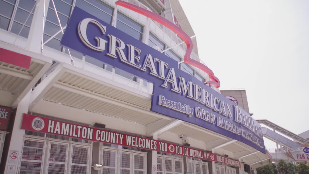 Cincinnati Reds Great american Ballpark close up of sign