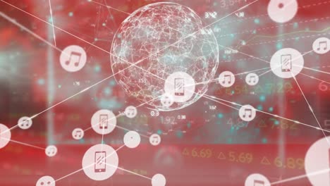 animación de la red de conexiones a través del procesamiento de datos