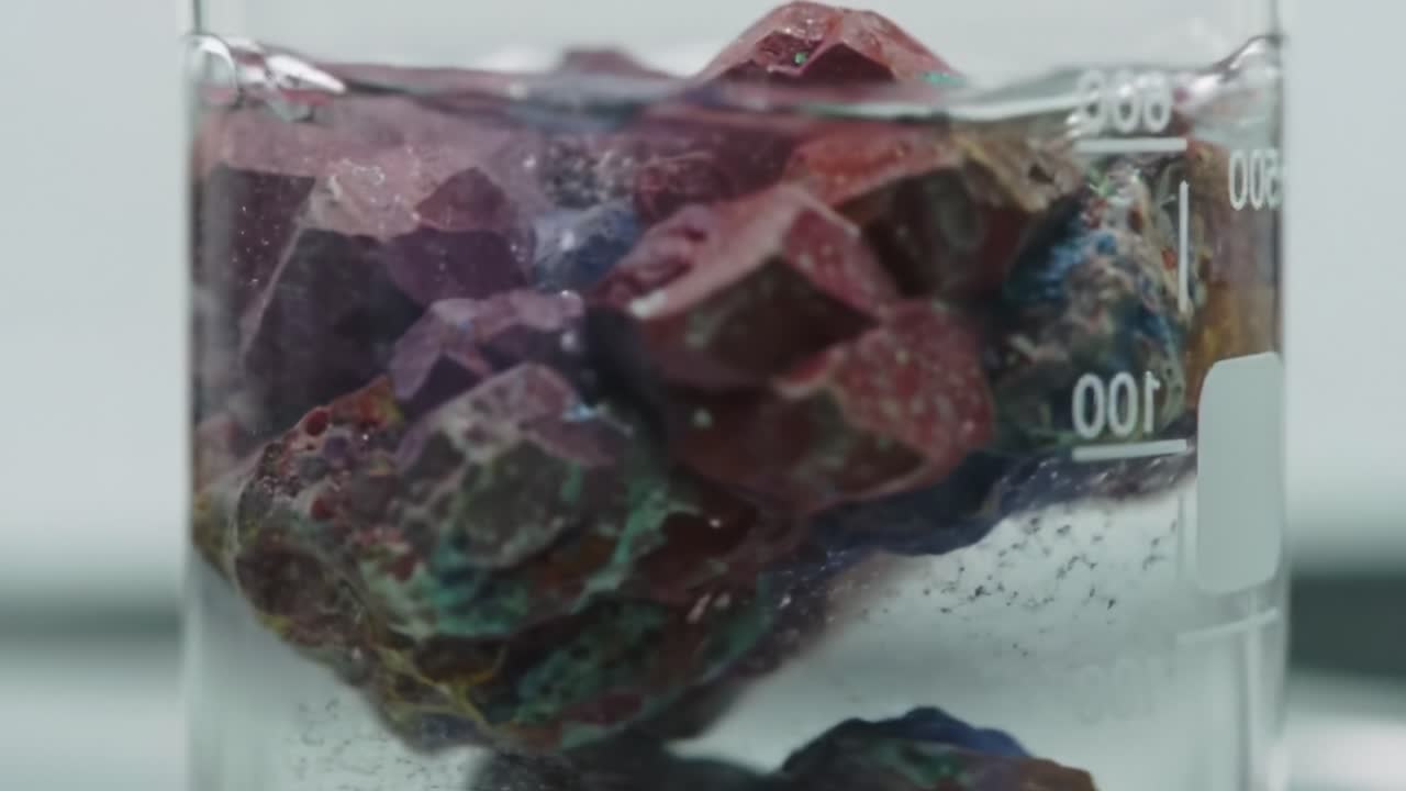 Exploring Mineral Specimens Submerged in Liquid Under Laboratory Conditions